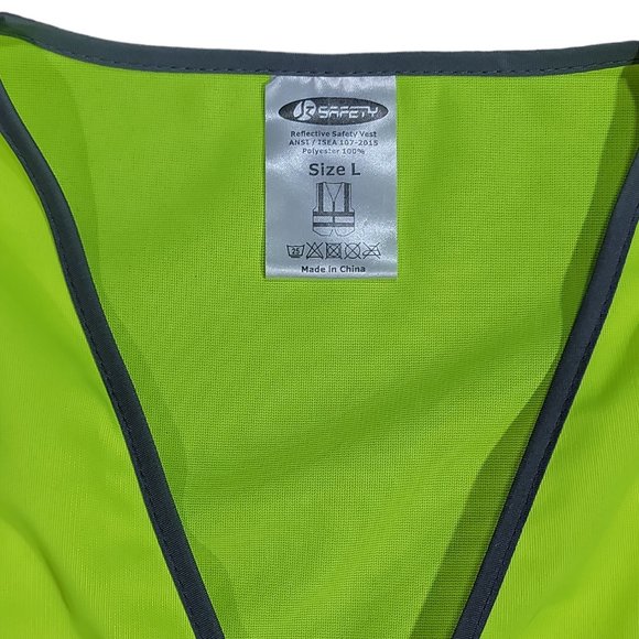 Safety Mens Reflective Vest Yellow ANSI/ISEA 107-2015 Size L - Picture 2 of 7